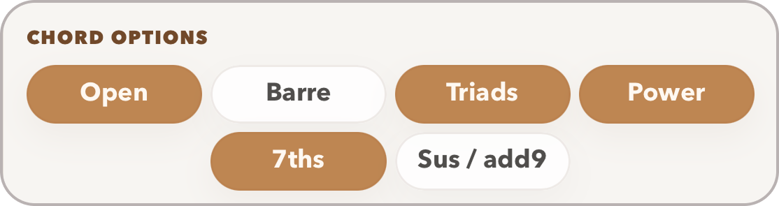 Chord option controls